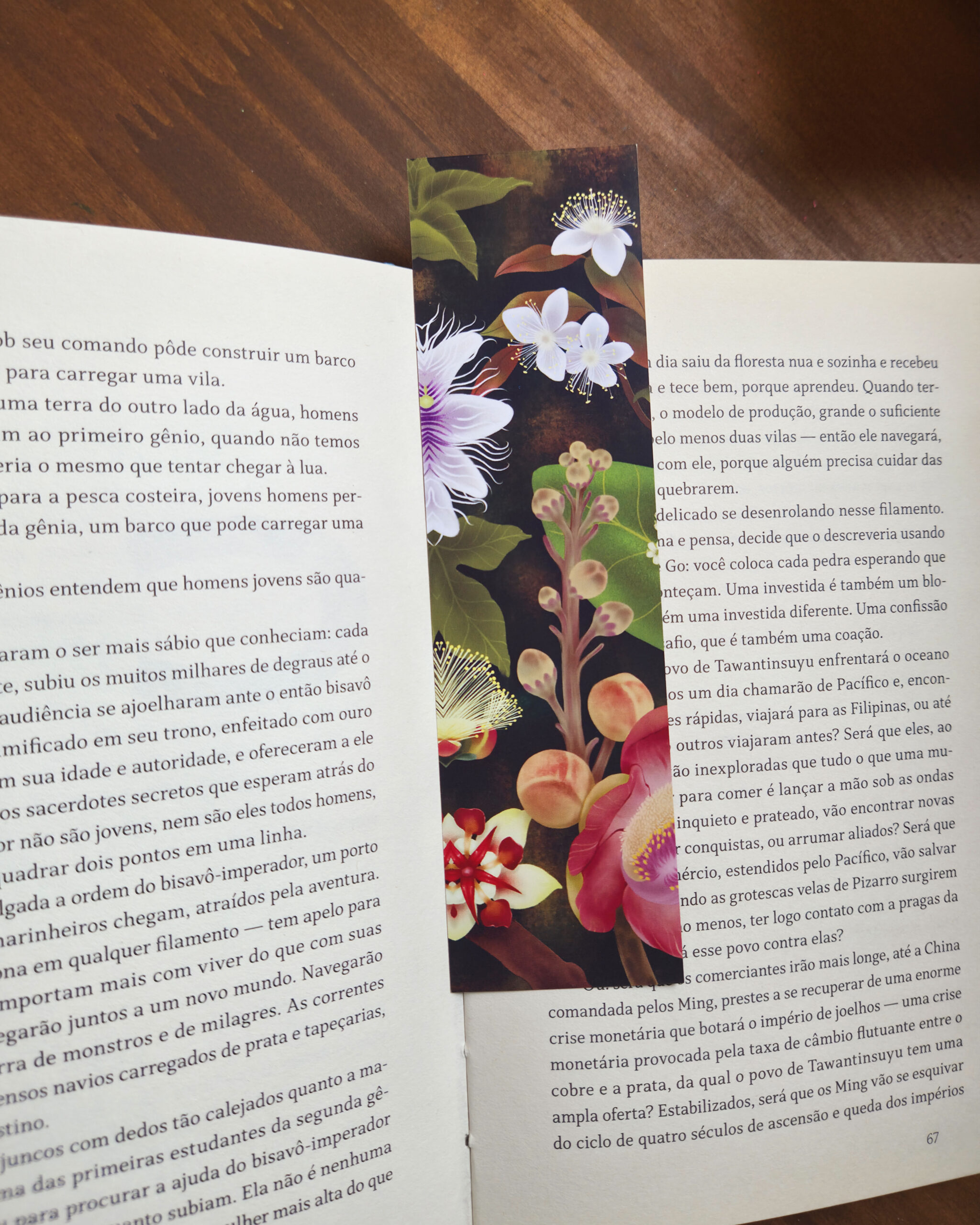 marca página flores do brasil